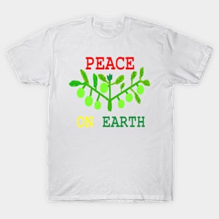 Peace on Earth Design on White Background T-Shirt